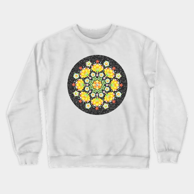 Flower Crown Mandala Crewneck Sweatshirt by PatriciaSheaArt